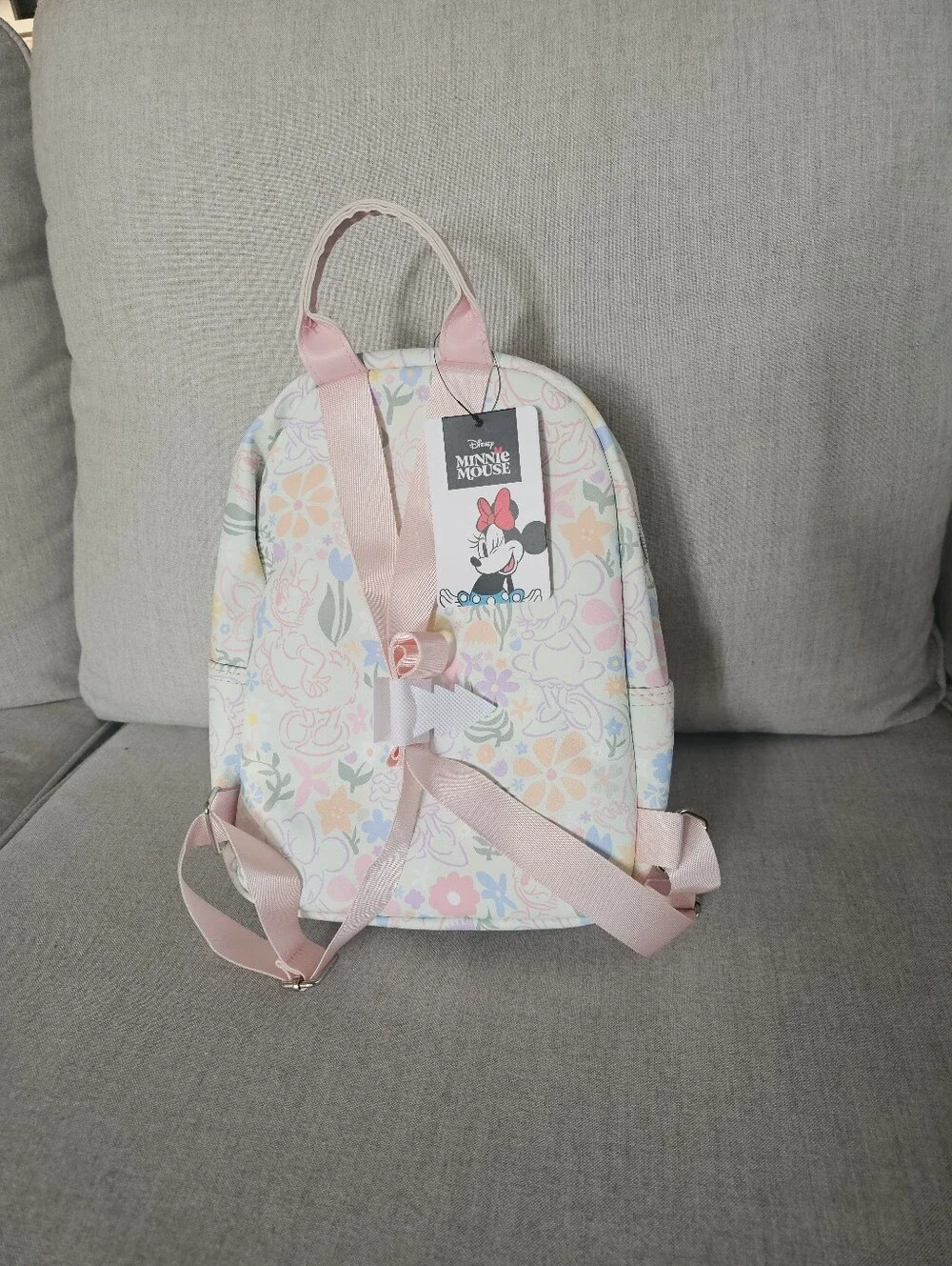 Disney Pastel Floral Pink Accent Kids Backpack